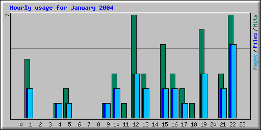 Hourly usage for January 2004