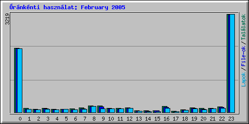 Óránkénti használat: February 2005